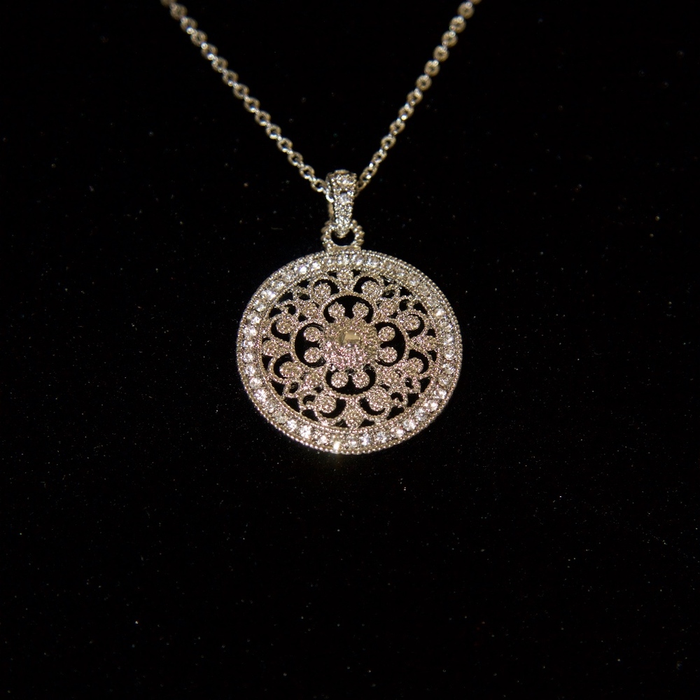 14kt Gold Dipped Topaz Detailed Pave Necklace - Picture 2 of 6